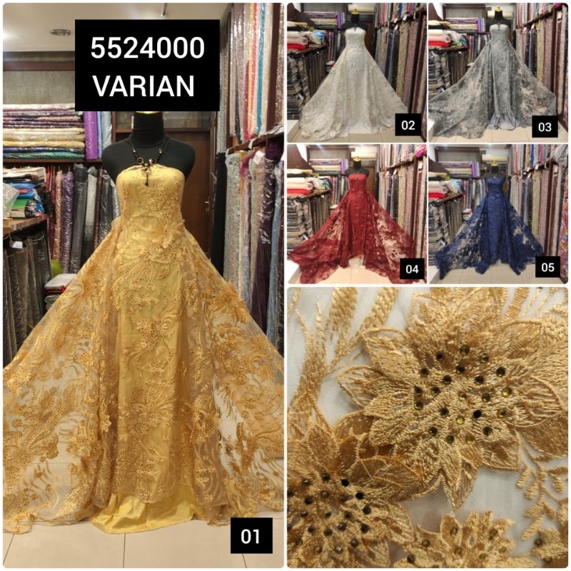 kain Tile Brokat Timbul Motif Bunga 5524000 VARIAN