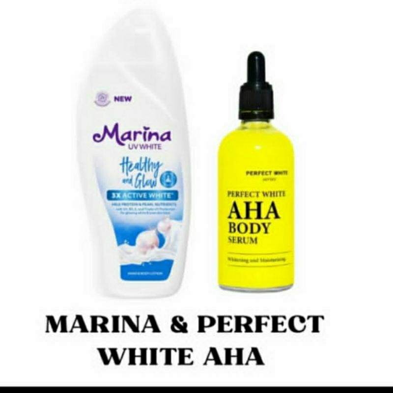 MARINA BIRU HEALTHY & GLOW + AHA SERUM PERFECT WHITE