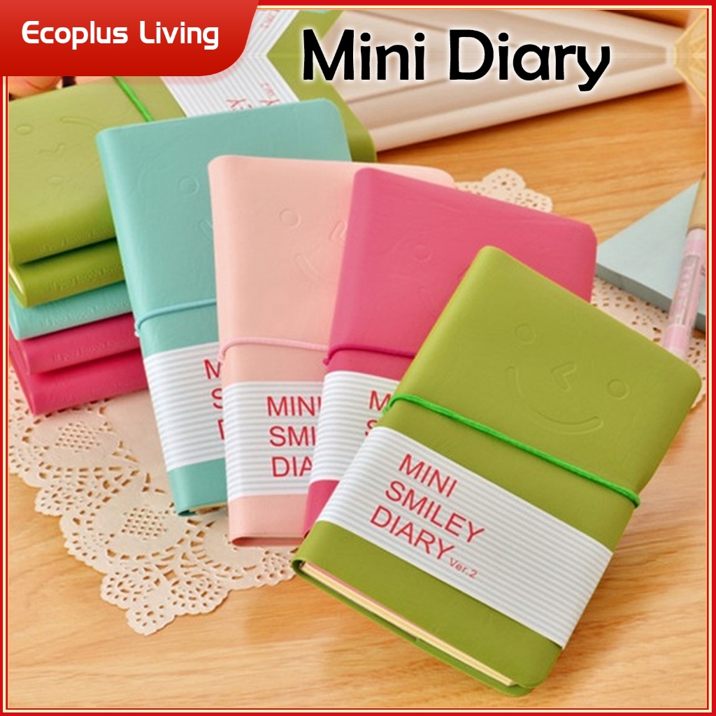 

Mini Diary Book Smile Buku Catatan Kecil Kertas Bergaris Polos Warna Warni Student Office ATK Stationer