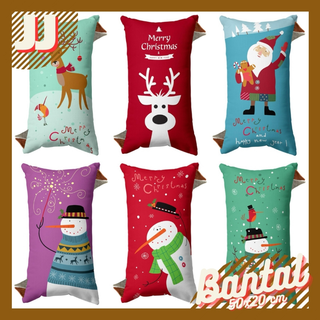 BANTAL BAYI MY BABY PRINT MOTIF NATAL CHRISTMAS SANTA CLAUS / SNOWMAN / REINDEER 50X20 CM