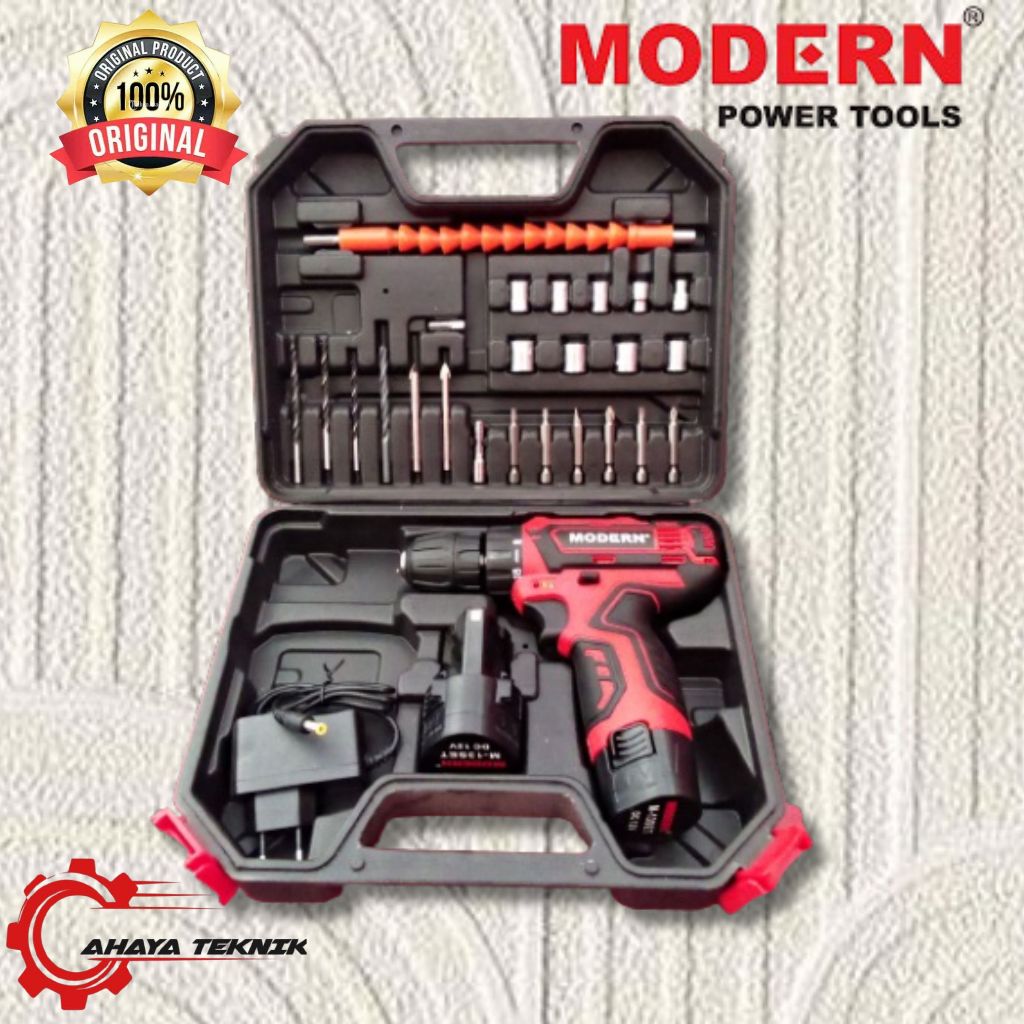Modern M-13 SET / M 13 Set / Bor Cordless Modern M13 Set 12V Mesin Bor Obeng Baterai Modern M13SET
