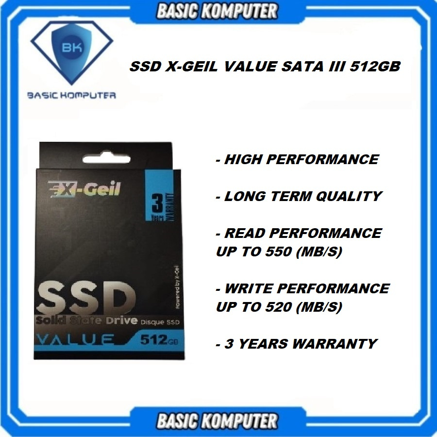 SSD X-GEIL SATA III 512GB GARANSI 3 TAHUN