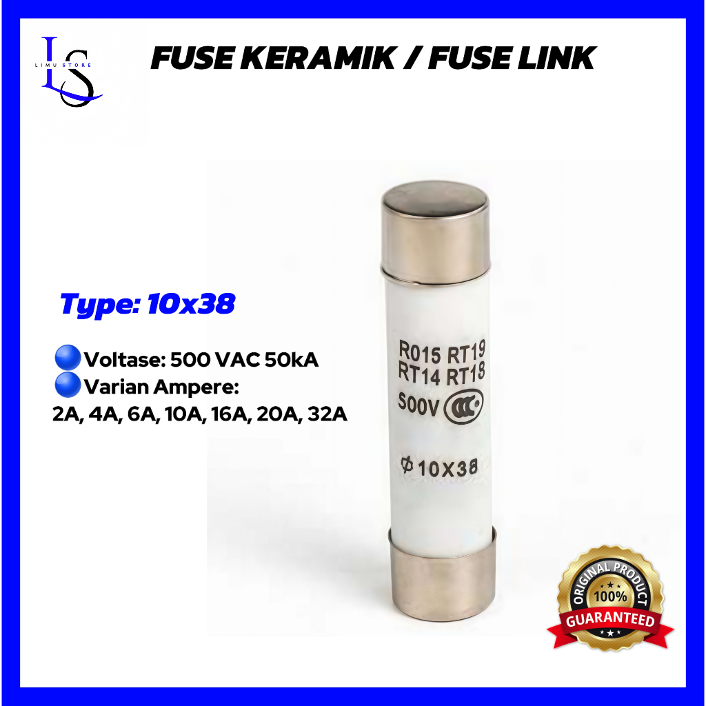 Fuse Keramik / Fuse Link Ceramic 10x38 500VAC 50kA