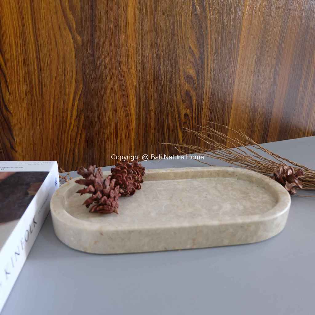 Lostklik Oval Marble Tray Tatakan Nampan Marmer Oval Tray Oval Marmer Nampan Marmer Oval Tray Nampan