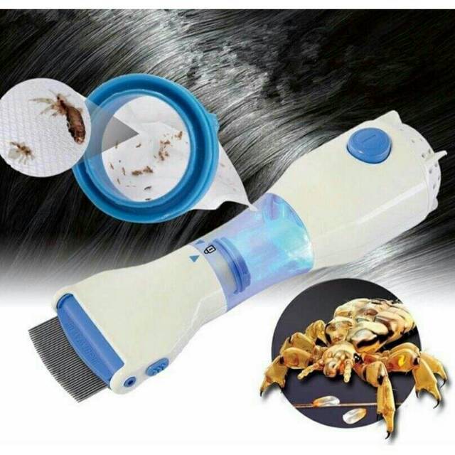 Sisir Kutu Elektrik Penghilang Kutu Rambut Manusia Hewan Canggih Sisir Serit Kutu Elektrik Vacuum