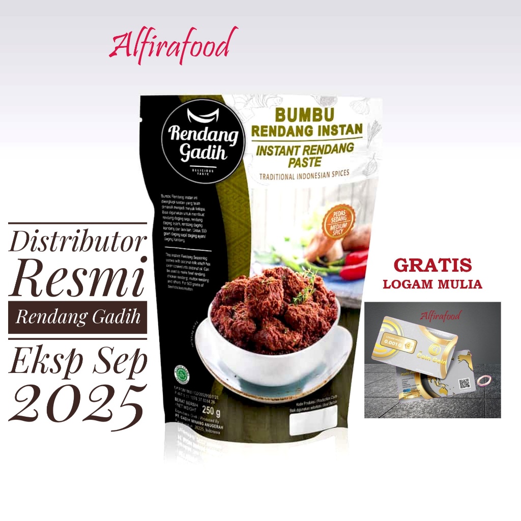 

Bumbu Rendang Instan & Santan - Rendang Gadih 250gr