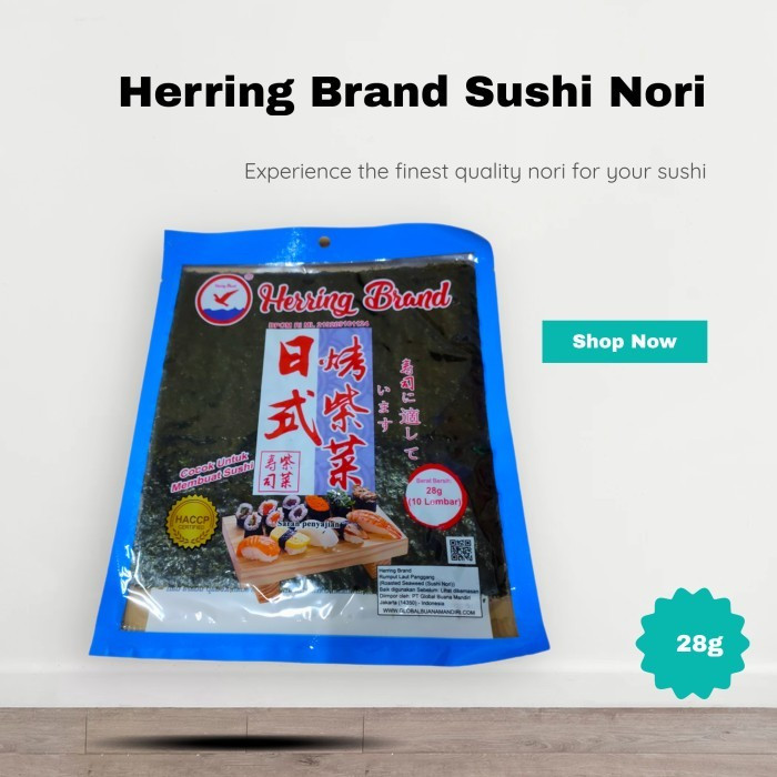 

Herring Brand Sushi Nori 28gr isi 10lembar