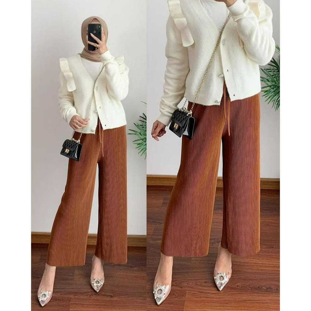 KULOT PLISKET LIDI Celana Kulot Plisket Lidi Bahan Hyget - Bawahan Wanita Korean Style PLISKET LIDI 