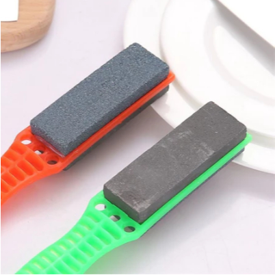 Asahan Batu Asah Pisau 2 Sisi Gagang Panjang / Alat Pengasah Penajam Peruncing Gunting Golok Arit Pa