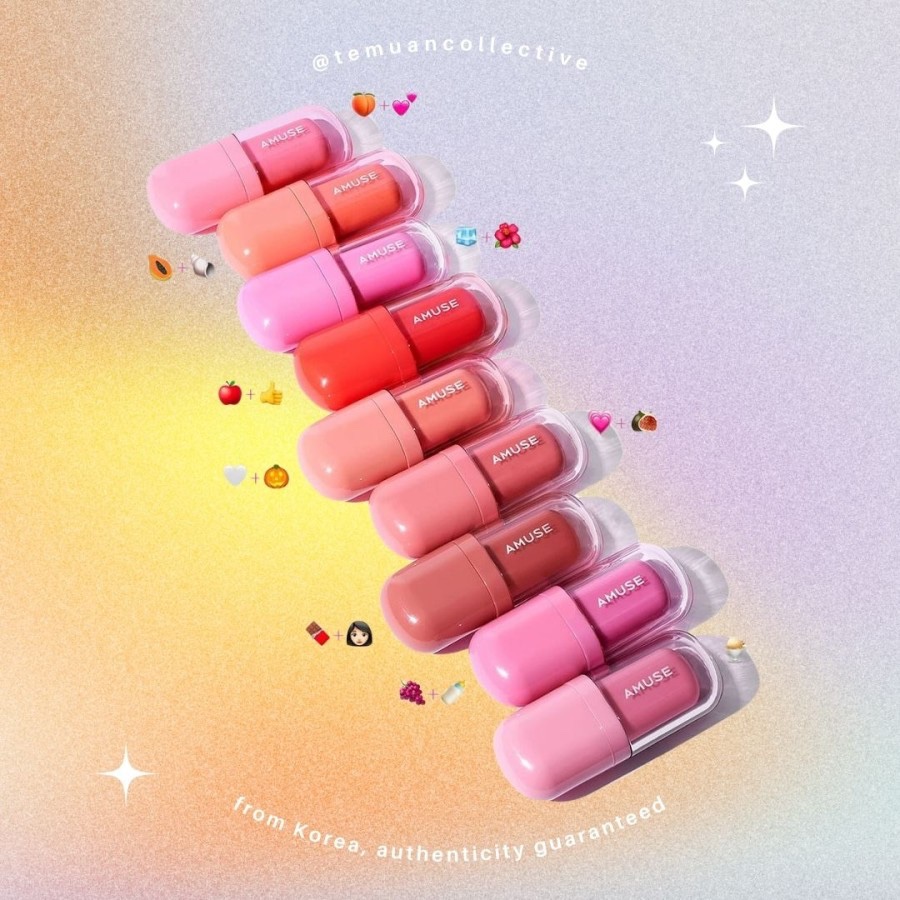 AMUSE Bebe Lip Tint + Plump + Care / Stain Lipgloss