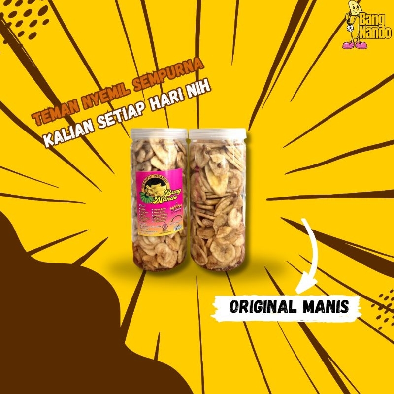 

Keripik pisang bang nando khas Lampung,kemasan toples