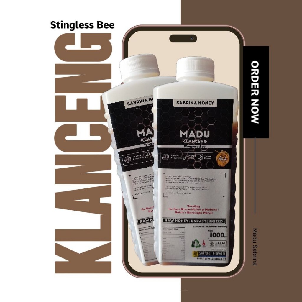 

Madu Sabrina Madu Klanceng Asli Murni Stingless Bee Raw Original Anti Diabetes dan Radikal bebas