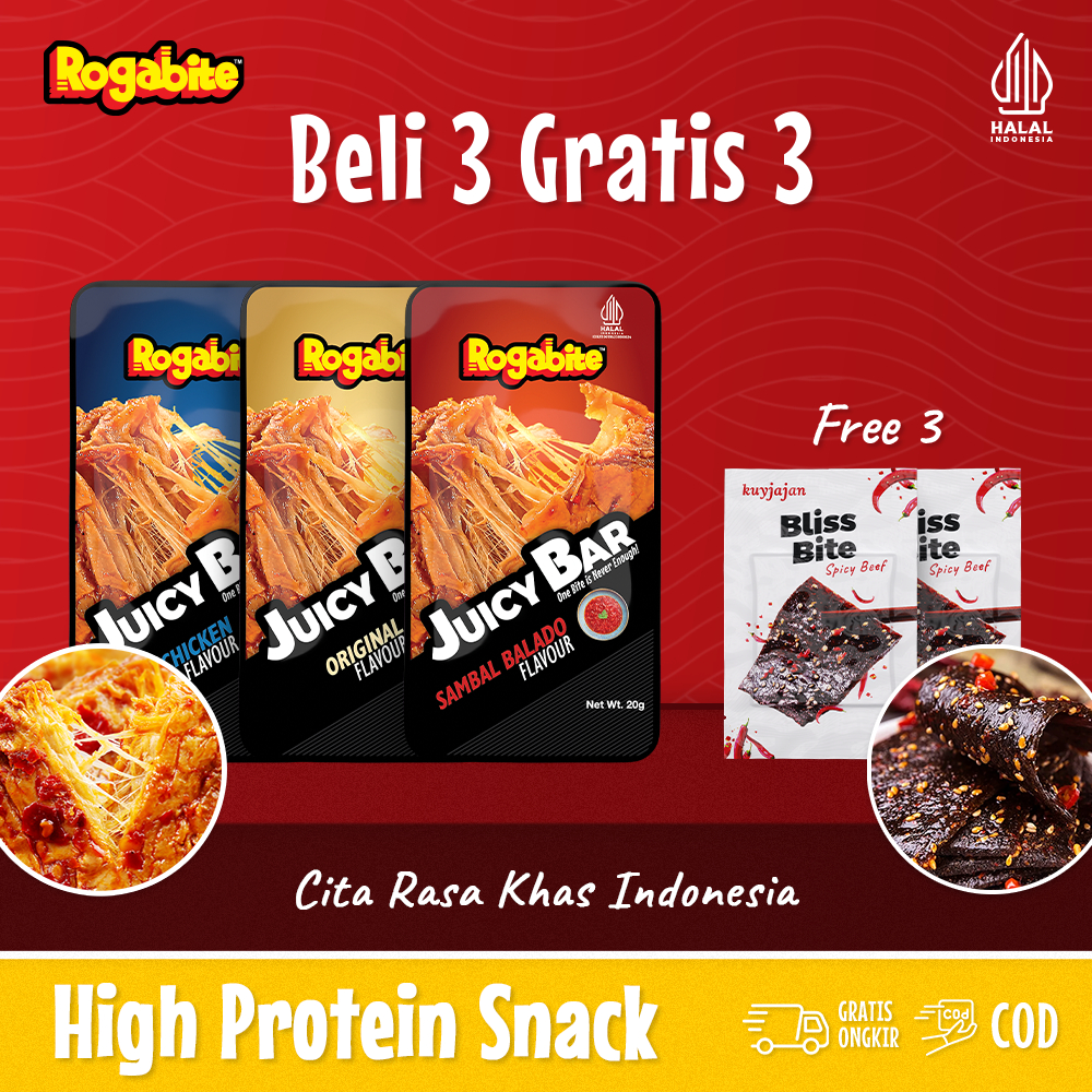 

Rogabite - [Halal] [Beli 3 Gratis 3] Juicy Bar Free Bliss Bite Snack Snack Camilan