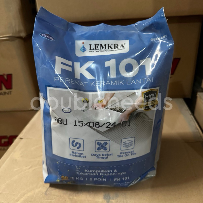 FK 101 LEMKRA SEMEN PEREKAT KERAMIK LANTAI 5KG / FK101 LEMKRA WARNA ABU-ABU