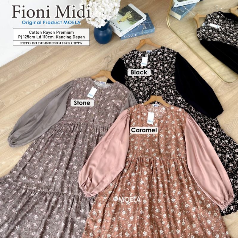 RANDOM - Gamis Midi Kombinasi Lengan Polos Bahan Katun Rayon (Adem) Daily Dress Premium Fit XXL By M