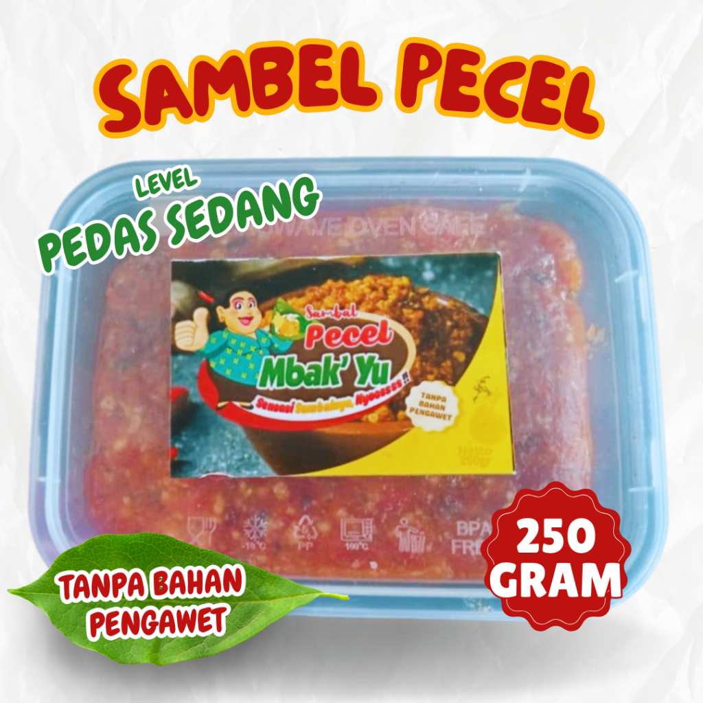 

Sambel Bumbu Pecel Mba Yu Khas Jawa Timur Level PEDAS SEDANG 250 Gram (Kediri Sehat Tanpa Pengawet)