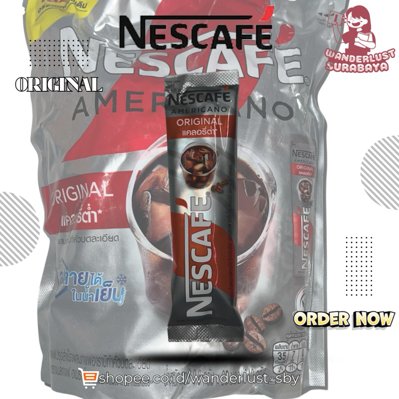 

[READY STOCK SNACK ECERAN IMPORT THAILAND] Nescafe Coffee Thailand Eceran Americano Rich Aroma Low Sugar