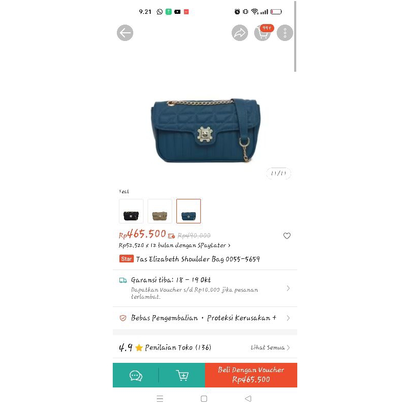 Tas Elizabeth Original Shoulder Bag