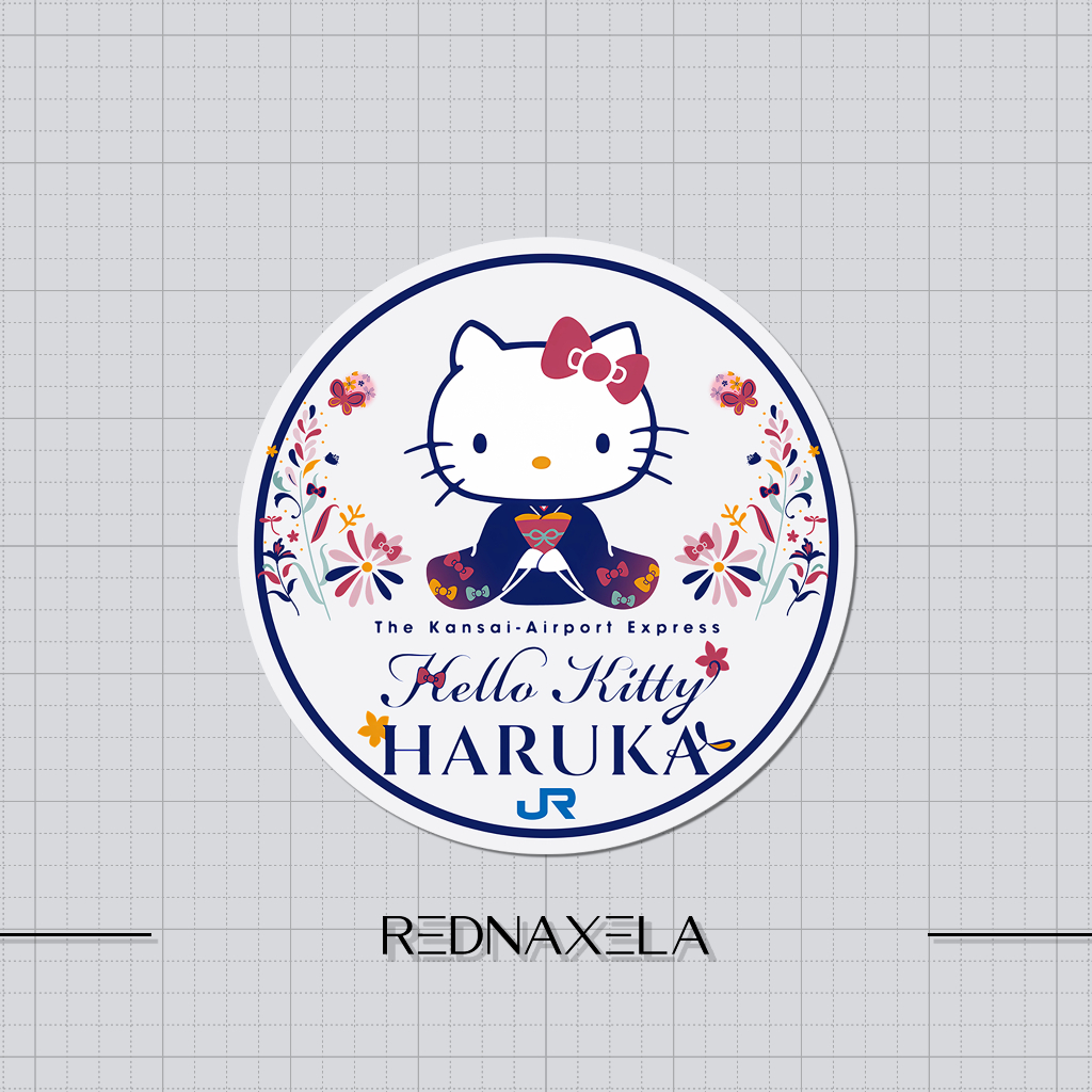 

Stiker Vinyl Japan Railway Hello Kitty Haruka Stiker Koper Travel Sticker