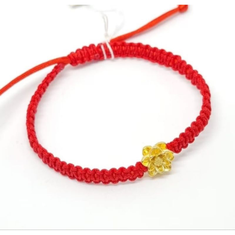 Gelang Emas Asli Teratai 24k Hongkong 999% Tali Tangga
