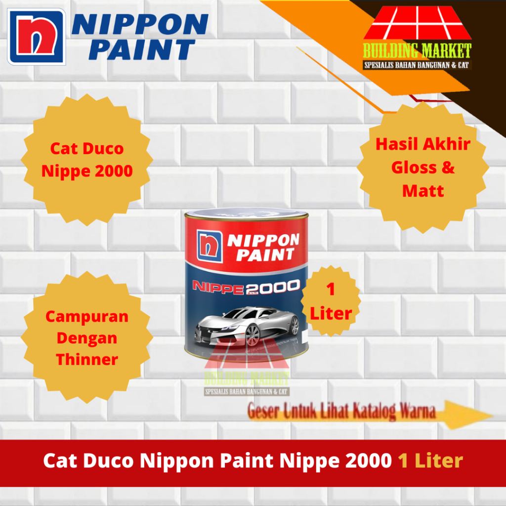 CAT DUCO DUKO MOBIL NIPPON PAINT NIPPE 2000 WARNA STANDAR 1 LITER
