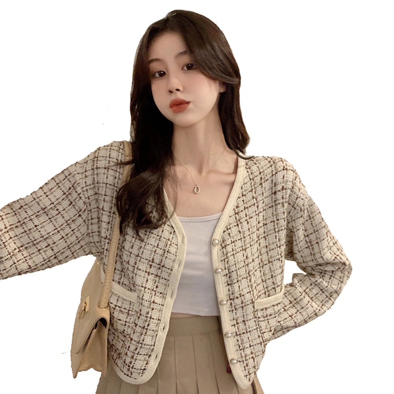 Korean Style Cardigan Wanita Lengan Panjang Rajut Wanita Kemeja Import Retro Outer Wanita Kekinian A