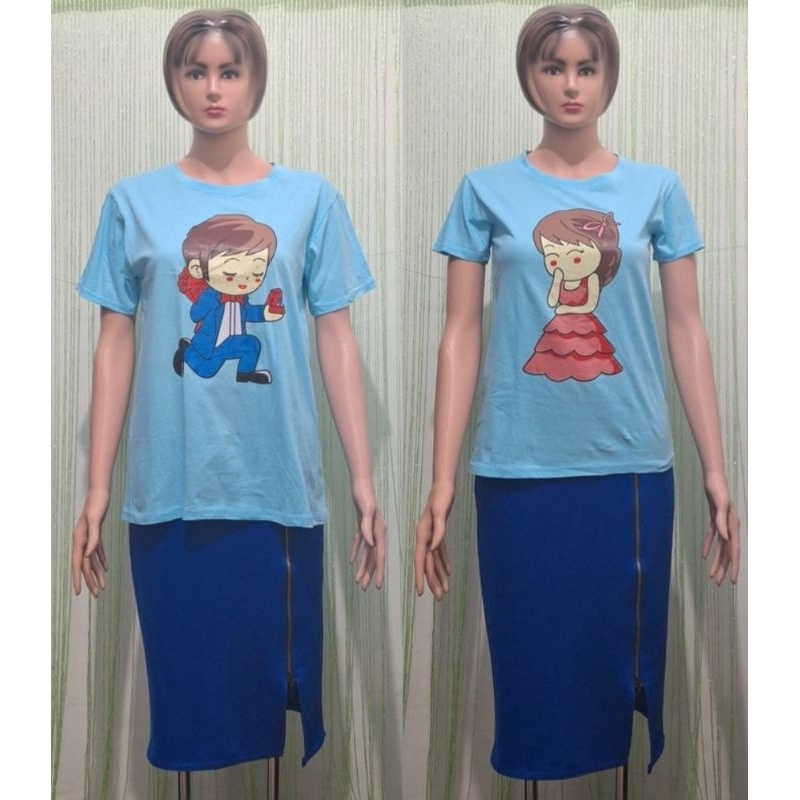 Kaos Couple Biru Muda