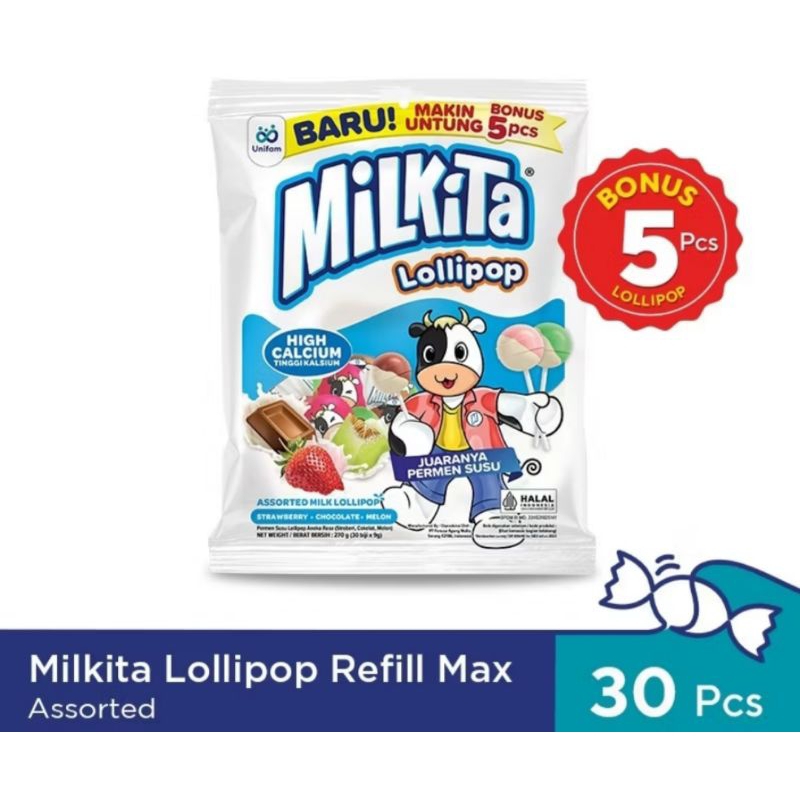 

Permen Milkita Lollipop Refill isi 30 pcs