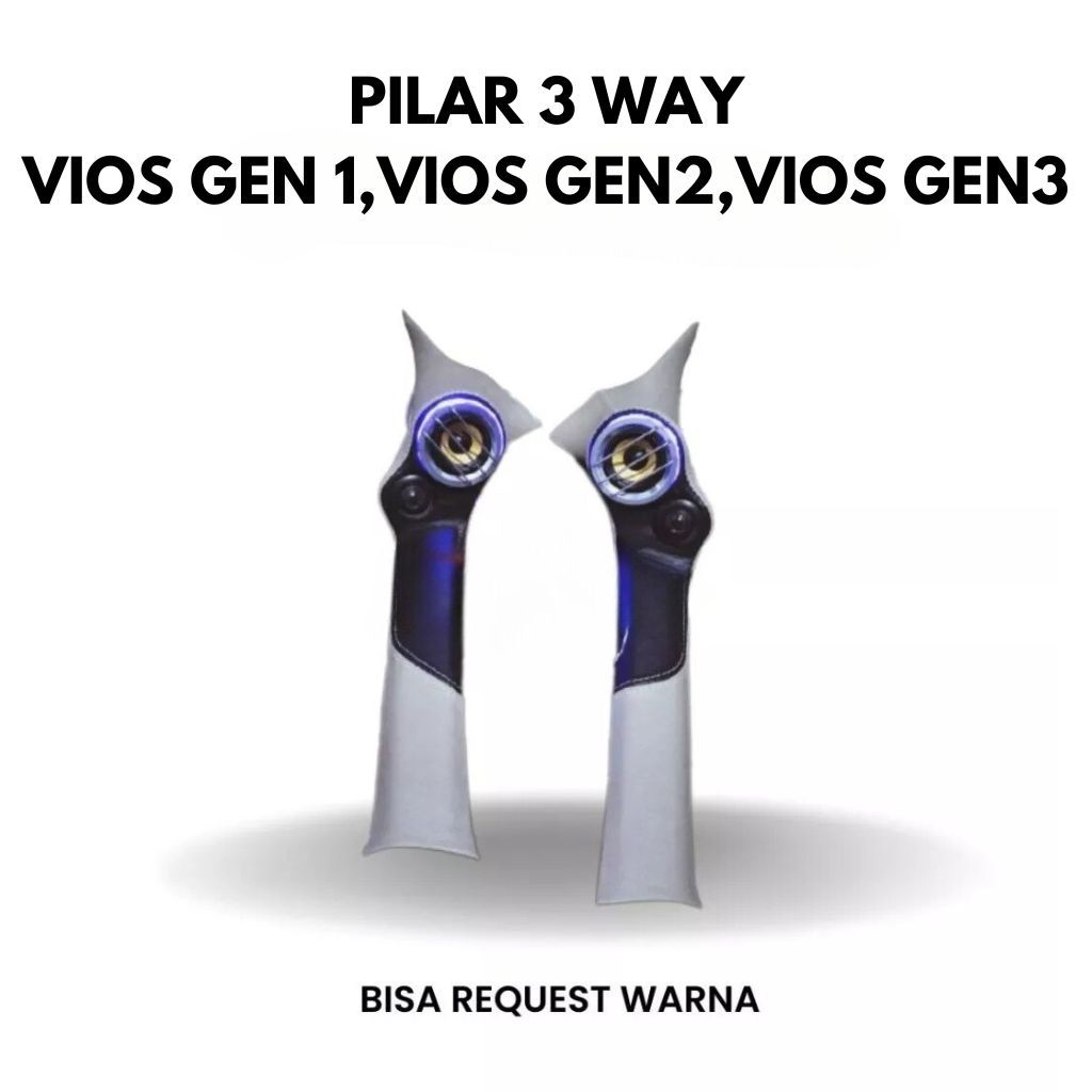 SPAREPART AKSESORIS LED VARIASI INTERIOR SPEAKER AUDIO PILAR 3 WAY MOBIL TOYOTA VIOS LIMO GEN 1 2