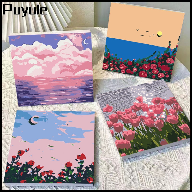 

Puyule Paint By Number 20x20cm With Frame Digital Painting Landscape Pemandangan Painting