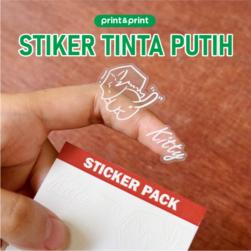 

Stiker Vinyl Transparan Tinta Putih Free Cutting