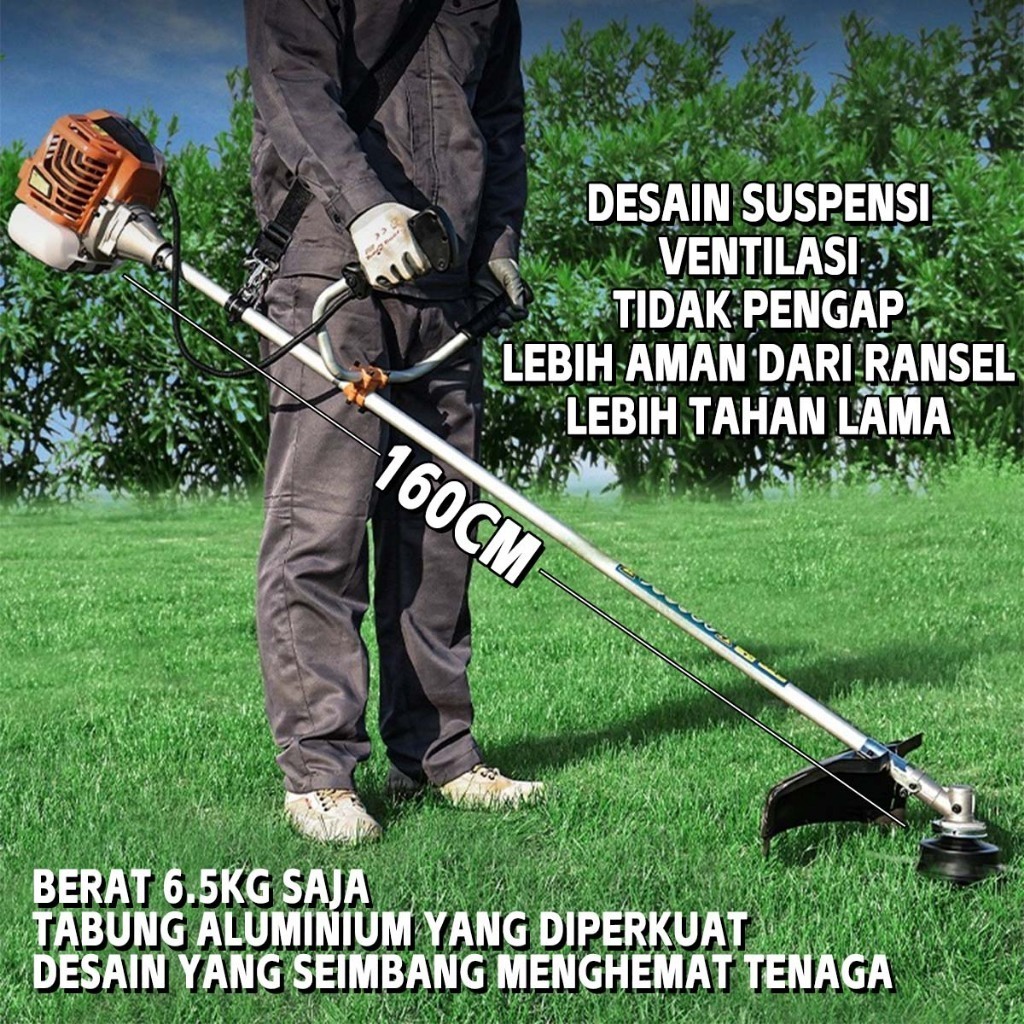 Mesin Potong Rumput 4 Tak Brush Cutter Gendong 55CC Mesin Pemotong Rumput Powerfull 4 tak Gendong