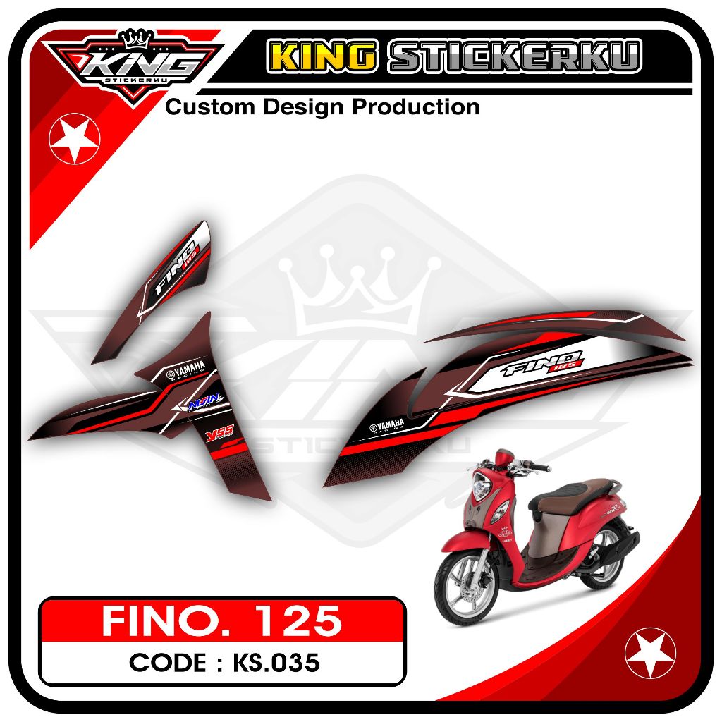 Stiker Striping Fino 125 / Grande - Sticker Striping Aksesoris Motor Fino 125 Desain Racing. KS.35