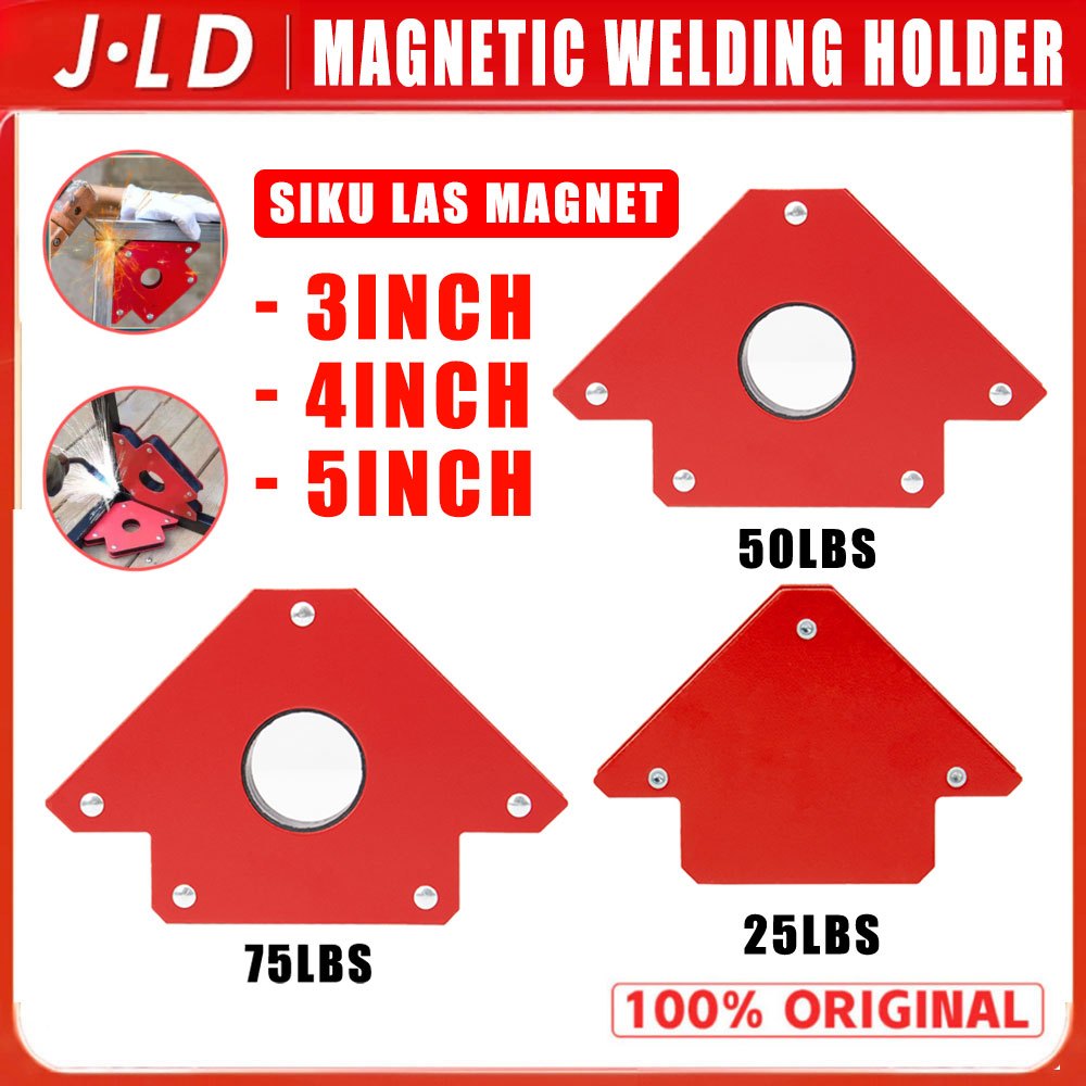 JLD SIKU MAGNET LAS 3/4/5inch Siku Magnet Mini Set Untuk Las Welding Magnetic Holder SIKU MAGNET LAS