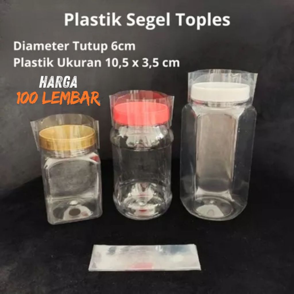 isi 100lembar Segel Plastik Shrink Tutup Toples diameter 6cm (10,5cm x 3,5cm) Toples Prime Hexagon B