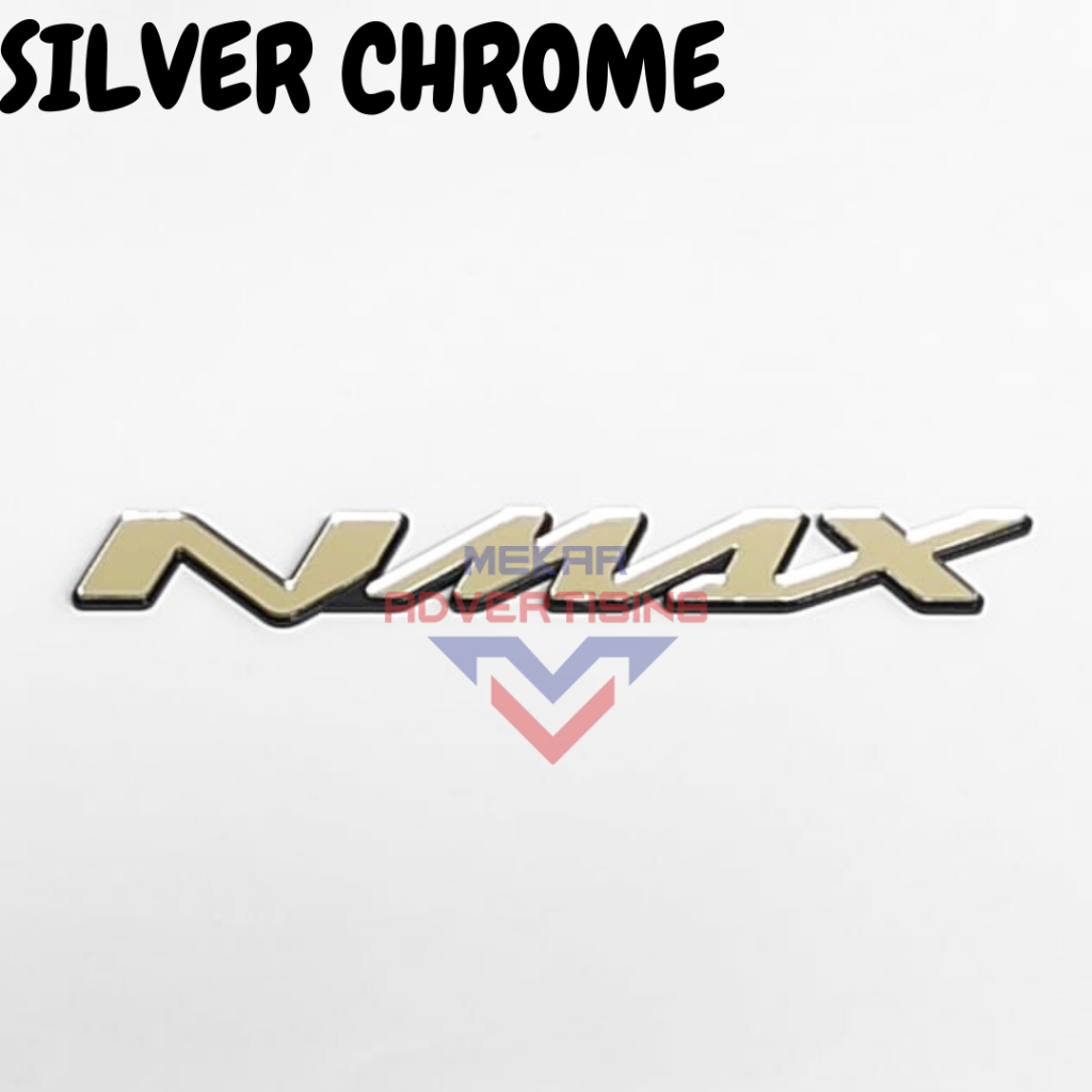 Logo Nmax | Emblem Logo Nmax | Emblem Logo 3D Yamaha Nmax WARNA SILVER CHROME