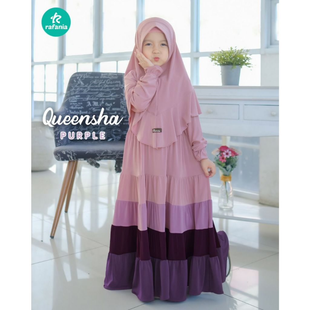 Gamis Anak set Queensha size XL dan 3XL