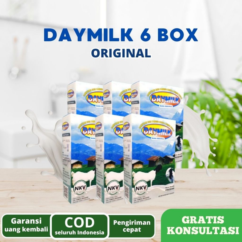 

Daymilk Original | Susu Kambing Etawa Atasi pernafasan & Persendian - 6 Box