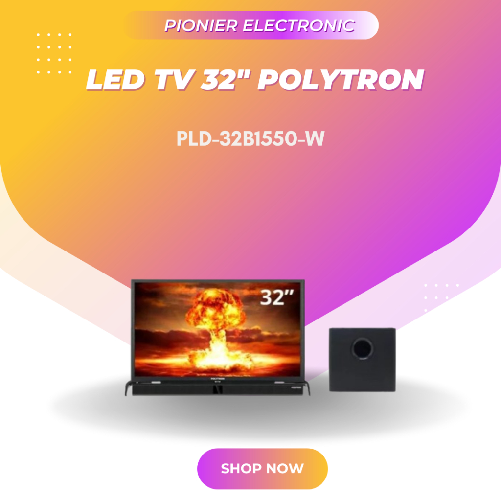 [ EKS-DISPLAY ] POLYTRON LED TV 32" CINEMAX SOUNDBAR PLD-32B1550-W