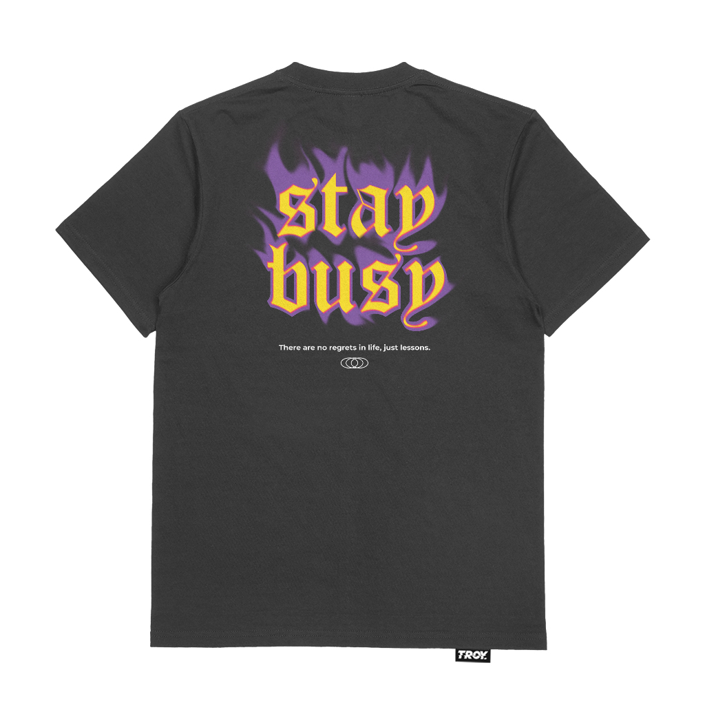 Troy Company T-shirt Dark Grey No Regret - Kaos Lengan Pendek Kaos Abu Gelap MTD 2758