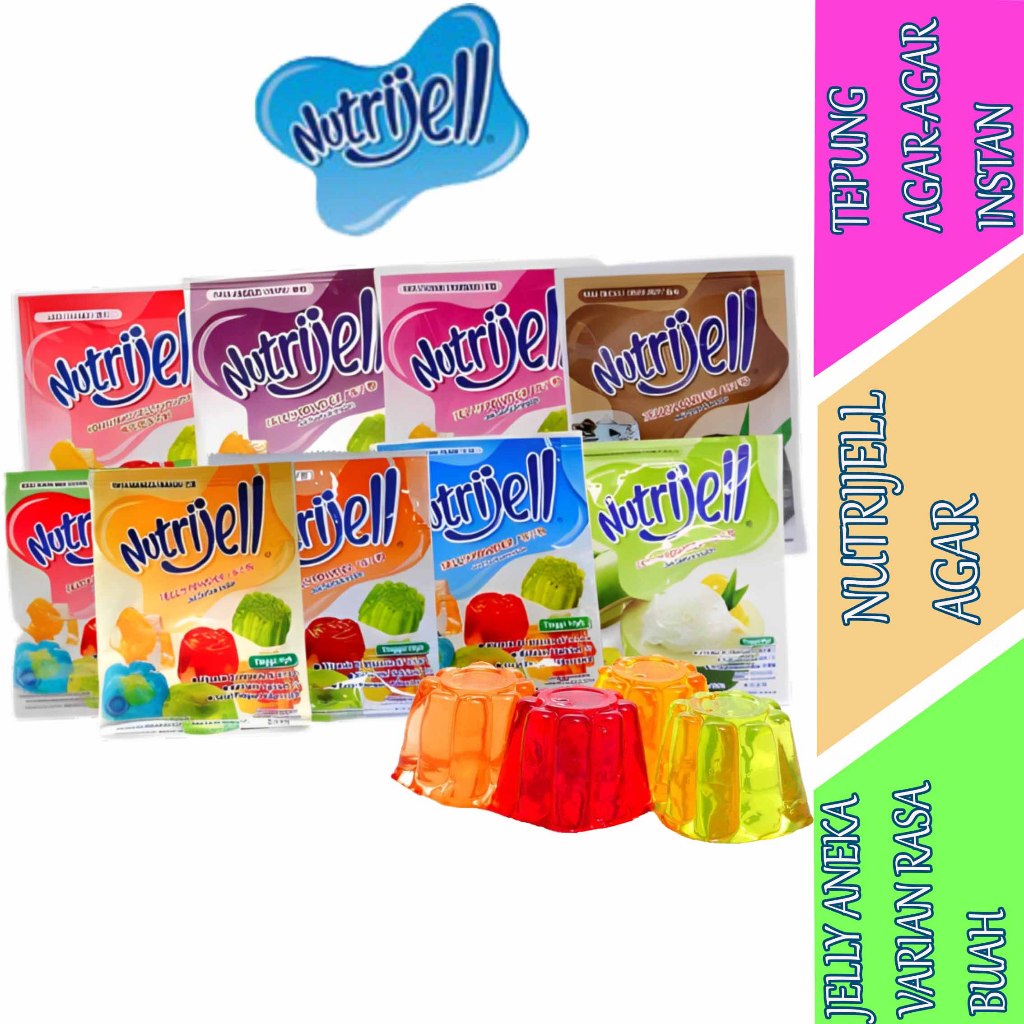 

Jelly Aneka Varian Rasa Buah - Nutrijell Jelly - Tepung Agar-Agar - 15gr