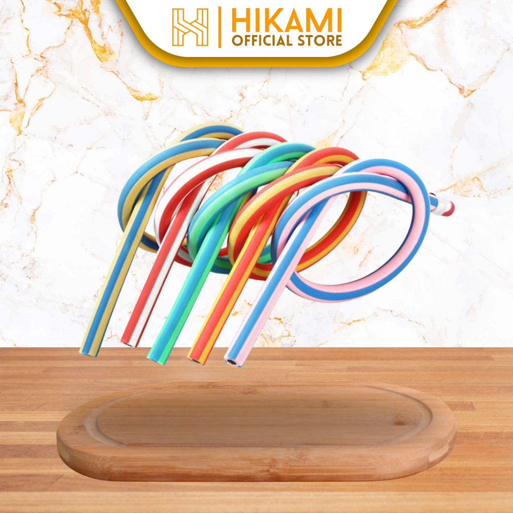 

HIKAMI Pensil Lentur Fleksibel Dengan Penghapus / Alat Tulis Sekolah Anak Pencil Karet Inul Dapat Digulung Ditekuk Unik Lucu Flexible Soft Mainan Stationary