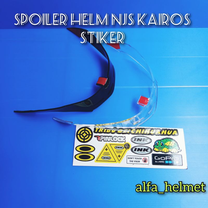 SPOILER HELM NJS KAIROZ + STIKER NJS / SPOILER AKRILIK HELM NJS KAIROZ SET STICKER / STIKER HELM NJS