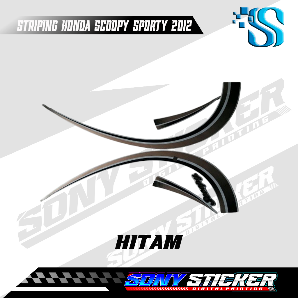 Stiker List Body Motor Scoopy Sporty 2012 - Striping Standar Honda Scoopy Sporty Tahun 2012