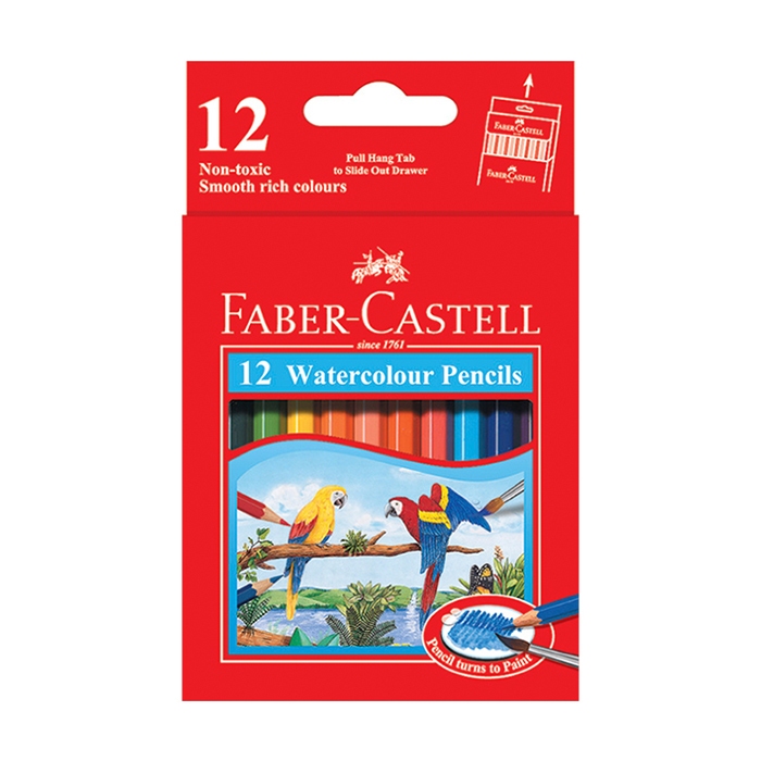 Pensil Warna 12 Faber-Castell Pendek/ Watercolour 12 Warna Faber Castell