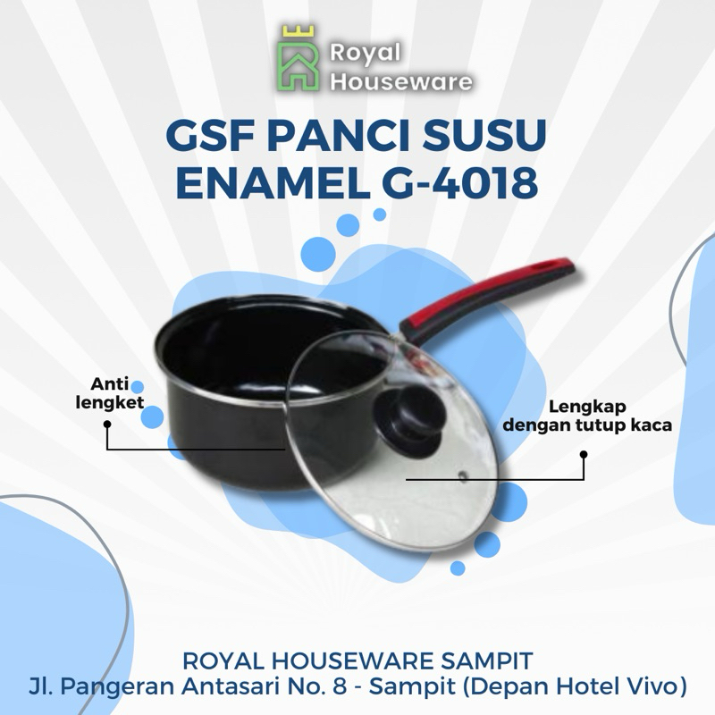 GSF Panci Enamel Panci Susu G-4018 Anti Lengket