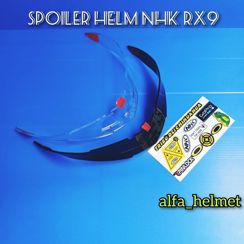 SPOILER HELM NHK RX9 + STIKER NHK / SPOILER AKRILIK HELM NHK RX9 SET STICKER / STIKER HELM NHK RX9
