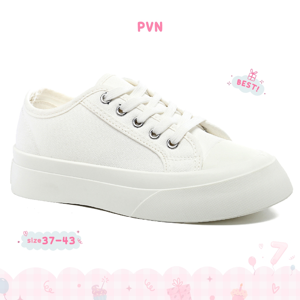 PVN Taeyong Sepatu Sneakers Wanita Sport Shoes White White 103