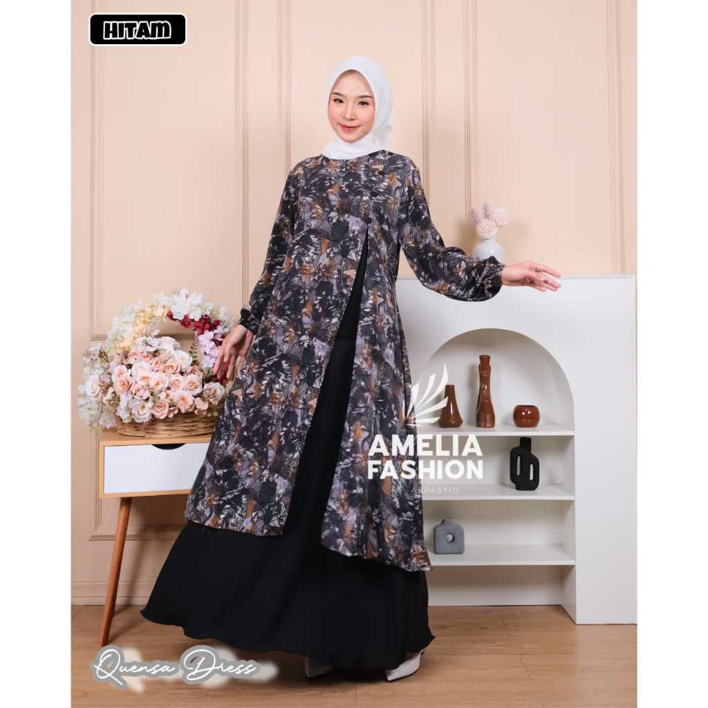 Gamis Malaysia Bahan Crinkle Motif Premium Mix Crinkle Polos Premium
