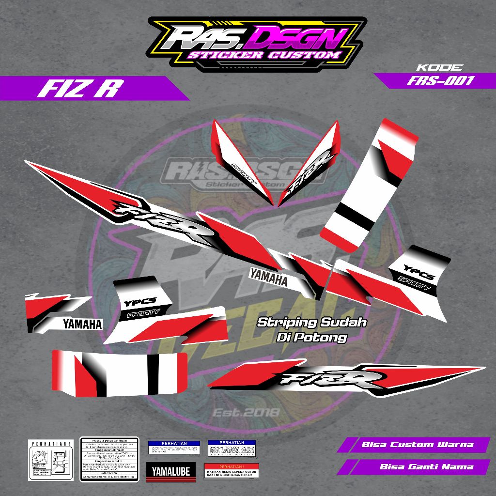 Striping Custom Fiz R 2001\2002 Yamaha Fiz R Ardath Lis Striping FIZR 2001 2002 Custom